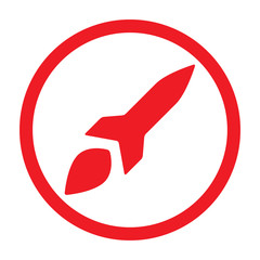 Rocket icon or sign. Vector illustration.