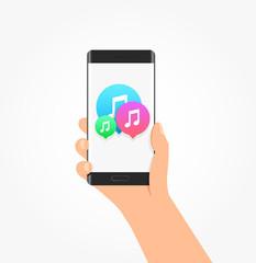 Music Icon Bubbles Phone Vector Illustration