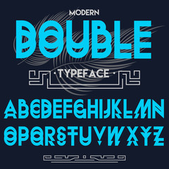 Font / typeface latin / abc and numbers / modern font for your design, vintage looking font