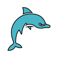 Dolphin Silhouette Outlined