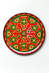 Wooden dishes, painted with floral ornament in the style of Khokhloma Russian