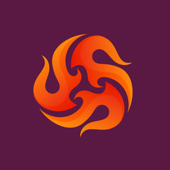 Fire flames logo. Flame icon. Fire loop icon.