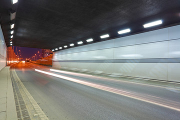 City road tunnel of night scene