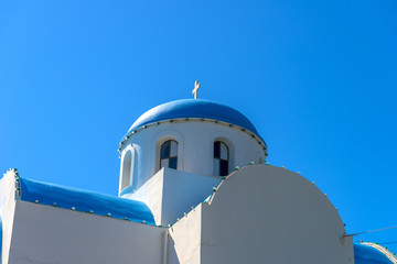 Traditional greek church in Syros, Cyclades. A great sample of c - 112626785