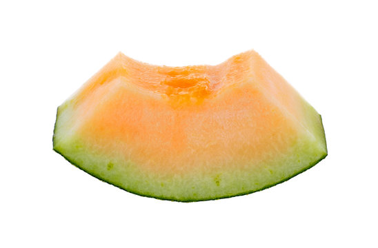 melon slices isolated on white background