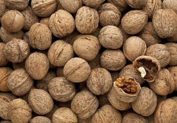 chopped nuts on the background