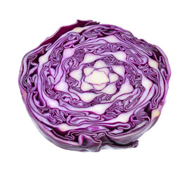 Obraz premium half Purple cabbage isolated on white background