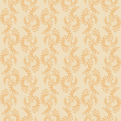 Laconic vector seamless floral pattern with the image of twigs or buds of poplar wood.