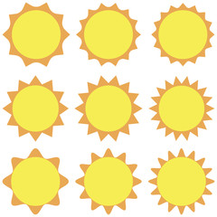 Sun icon vector, isolated background