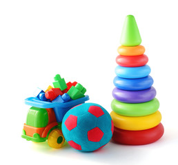 toys collection isolated on white background