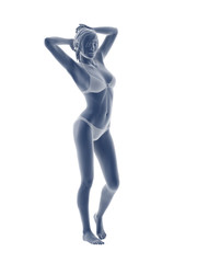 woman body illustration isolated on white background.