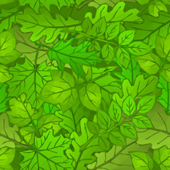 Summer Nature Background with Leaves of Plants, Polygonal Low Poly Design. Vector