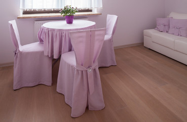 Female pink tea table