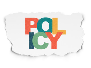 Insurance concept: Policy on Torn Paper background