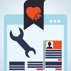 Blogging design. social media icon. Isolated illustration , vector