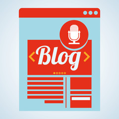 Naklejka premium Blogging design. social media icon. Isolated illustration , vector