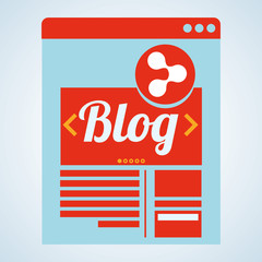 Blogging design. social media icon. Isolated illustration , vector