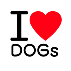i love dogs lettering illustration design with sign