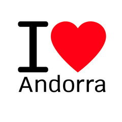 i love Andorra lettering illustration design with sign