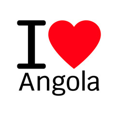 i love Angola lettering illustration design with sign