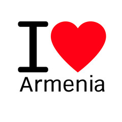 i love Armenia lettering illustration design with sign