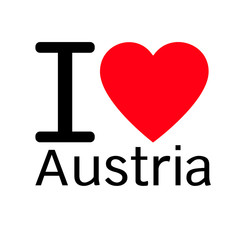i love Austria lettering illustration design with heart sign