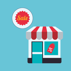 Sales and retail design. Shopping icon. White background , vector