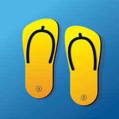 Beach slippers icon. 