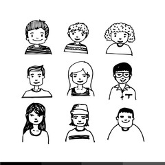 People face cartoon  icon Illustration design