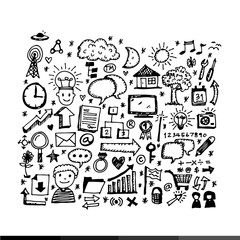 hand draw Business doodles Illustration design