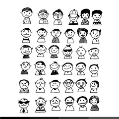 People face cartoon  icon Illustration design