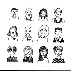 People face cartoon  icon Illustration design