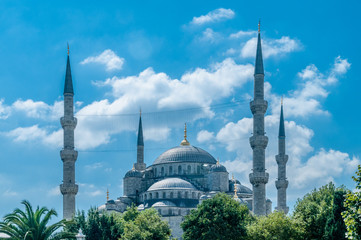 Fototapeta na wymiar Famous mosque in turkish city of Istanbul