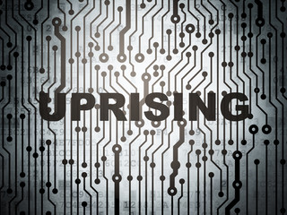Politics concept: circuit board with Uprising