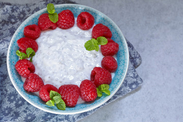 Chia seed pudding with berries