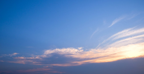 Blue sky before sunset