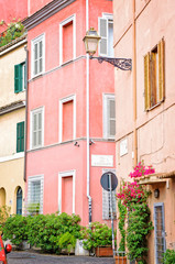 Traditional alley in Trastevere - Rome Italy