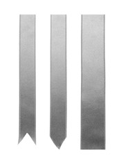 Grey bookmarks on white background