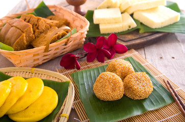 Assorted Tradisional malaysia cakes and deserts