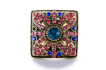 Jewellery ring isolated on the white