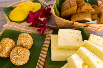Assorted Tradisional malaysia cakes and deserts