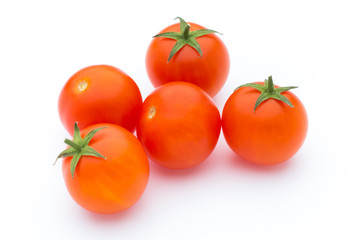 Tomato on the white isolatd background.
