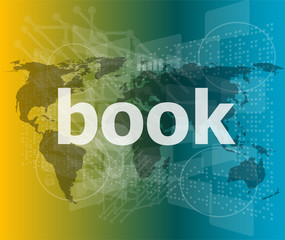 book word on digital touch screen vector illustration