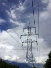 Stromleitung in der Bergen