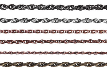 set of chains on a white background