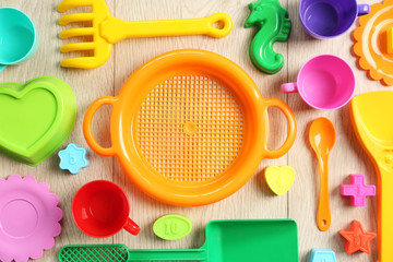 Children toys. Flat lay