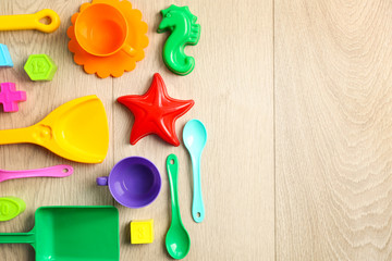 Children toys. Flat lay