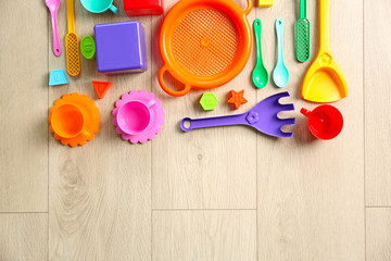 Children toys. Flat lay