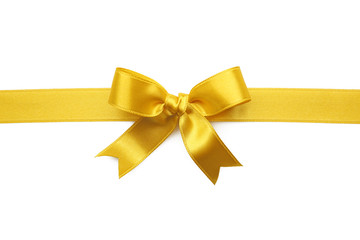 Fototapeta premium Golden ribbon on white background