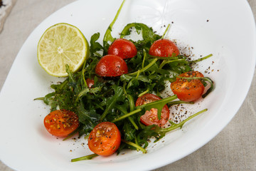 Arugula and tomato